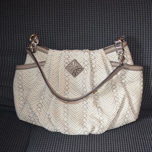 Simply Vera Vera Wang Faux Leather Trims Embroidery Shoulder Bag Purse 16'x10'